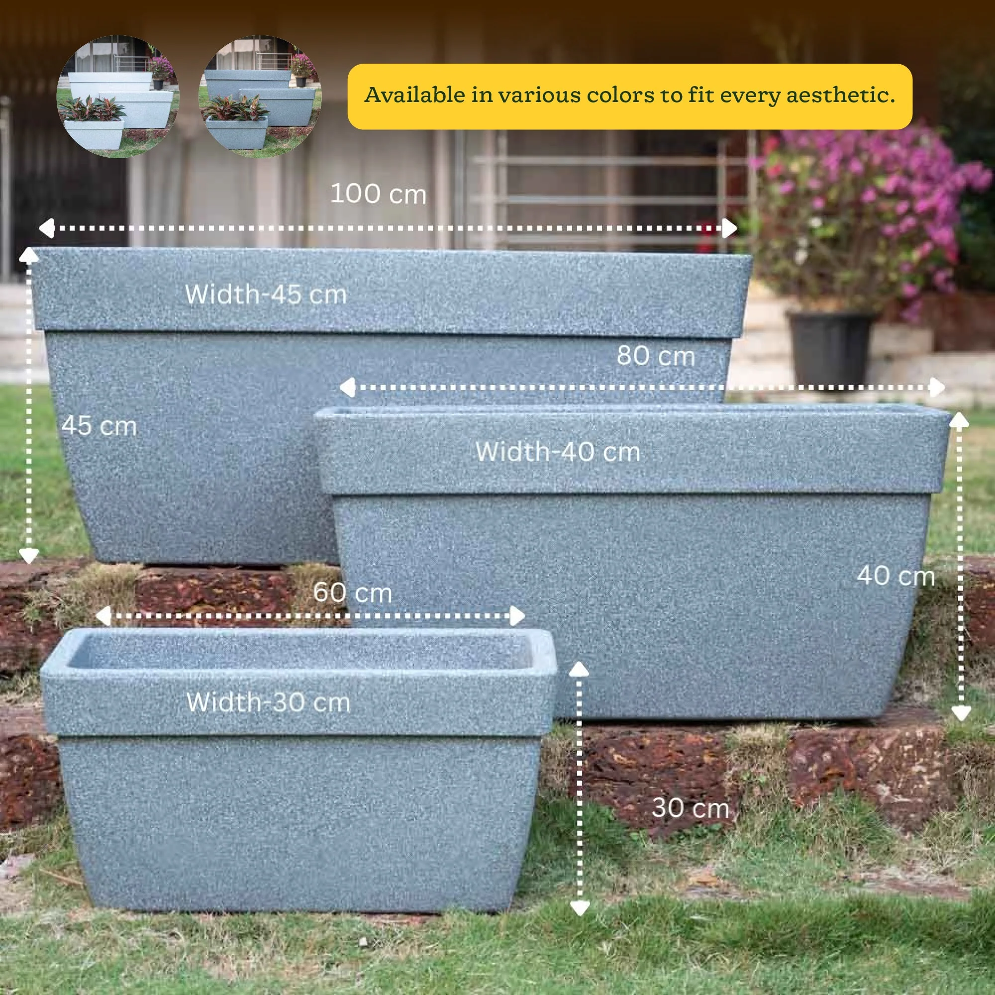 Barca Rectangle Planter - Image 71
