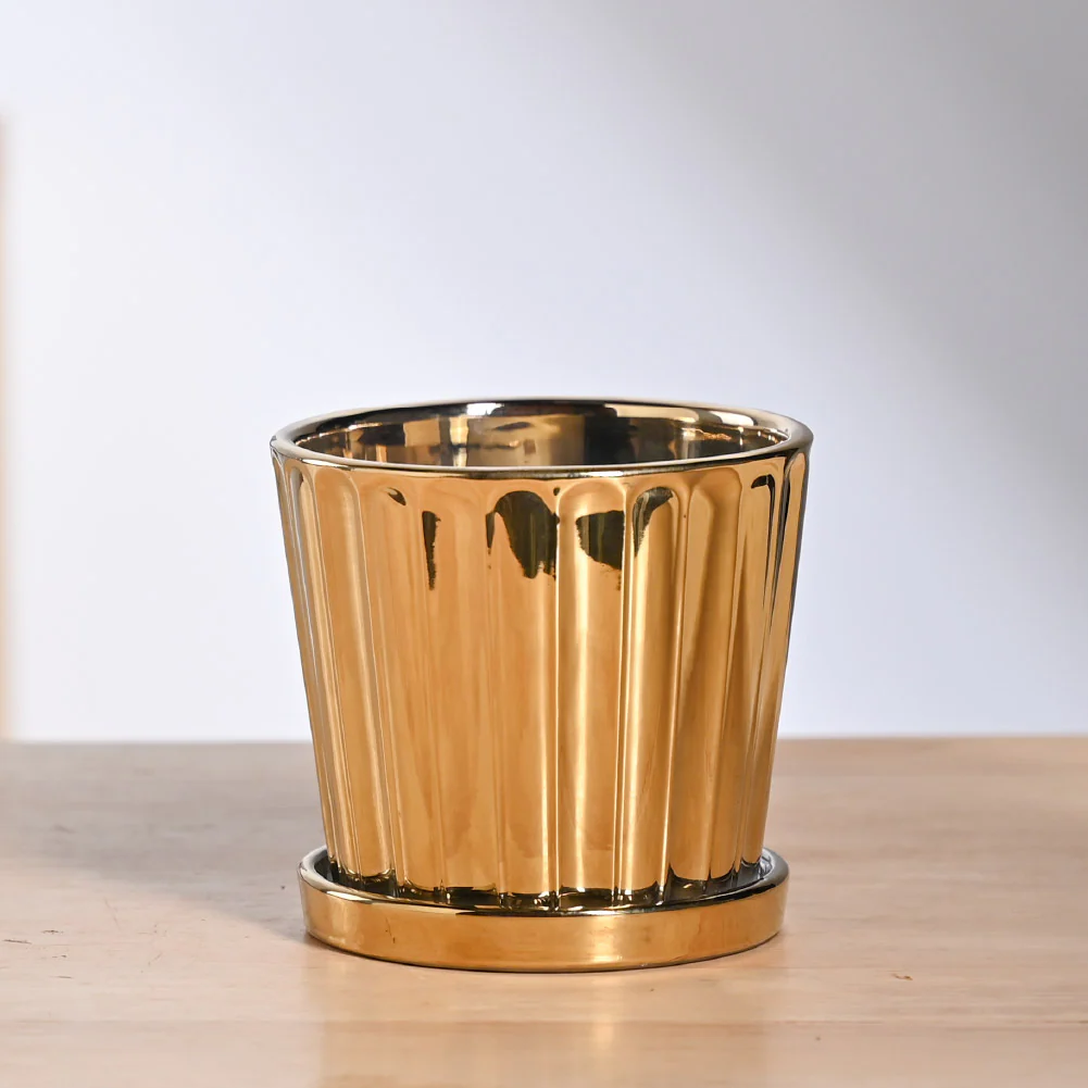 Fluted ceramic pot- 5 inch - Image 12
