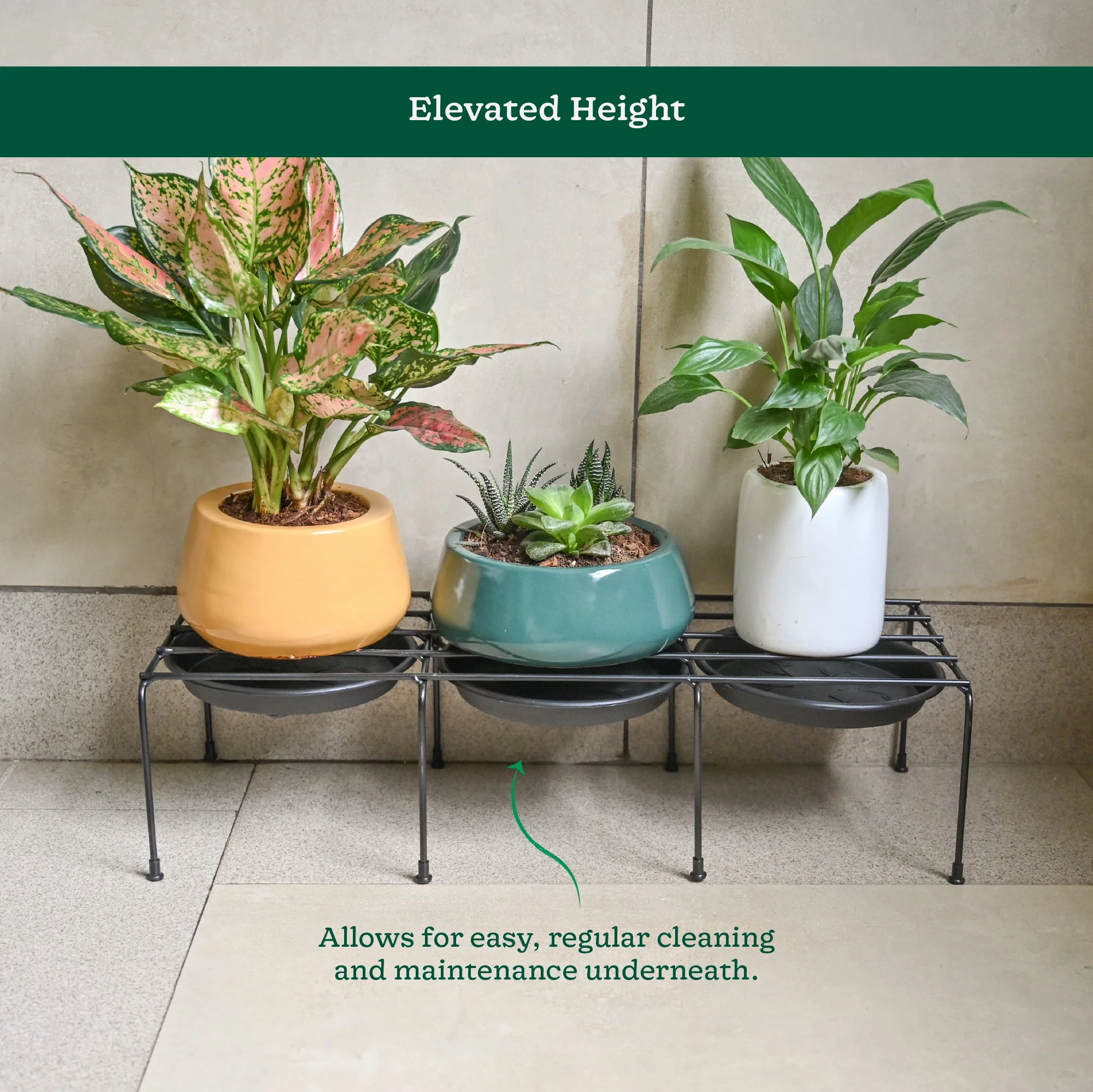 Metal Plant Stands with Drip-tray Holder - set of 4 - Image 5
