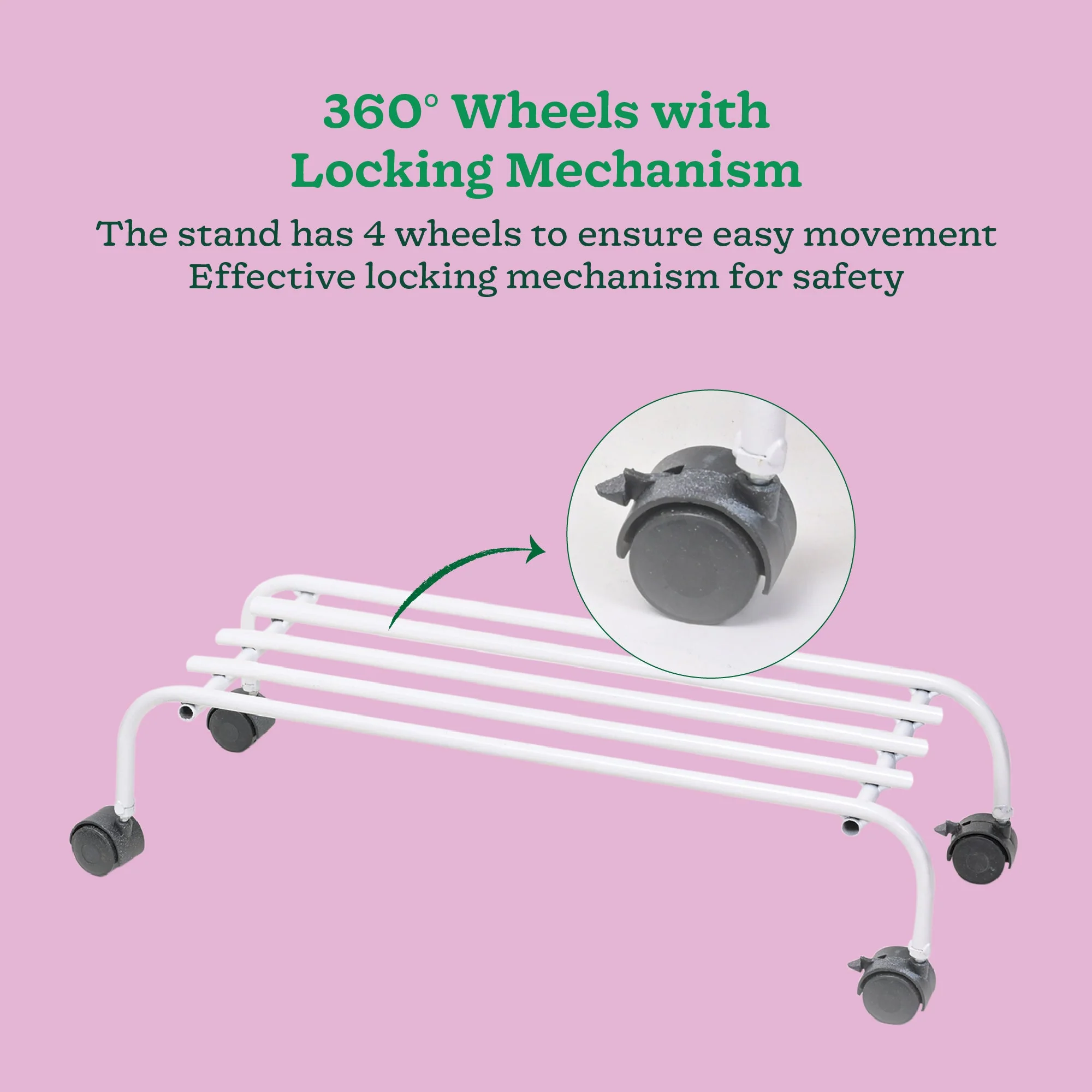 Metal Plant Stands with Wheels Set of 2 - Image 4