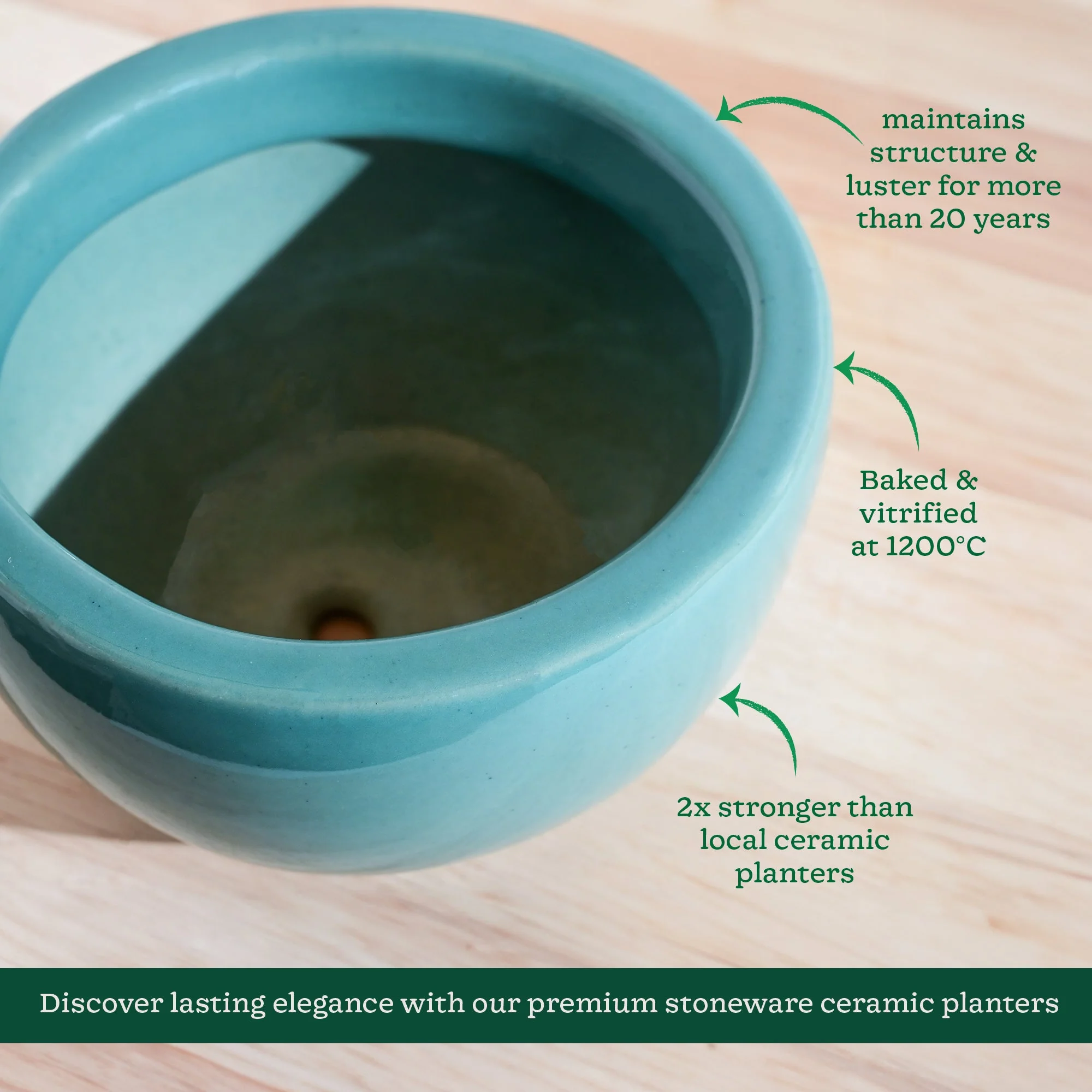 Nature's Hum Fat Ceramic Planter - Image 5