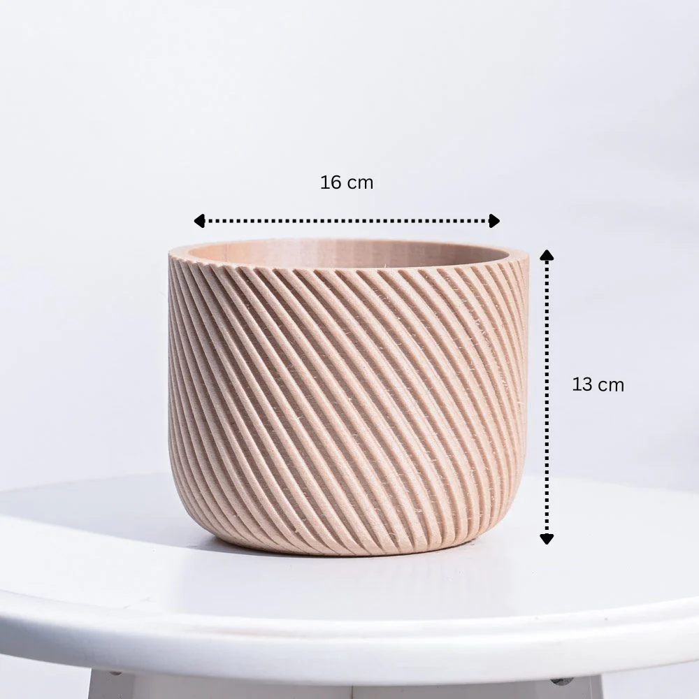 Oblique Elegance Wooden Pot - Image 3