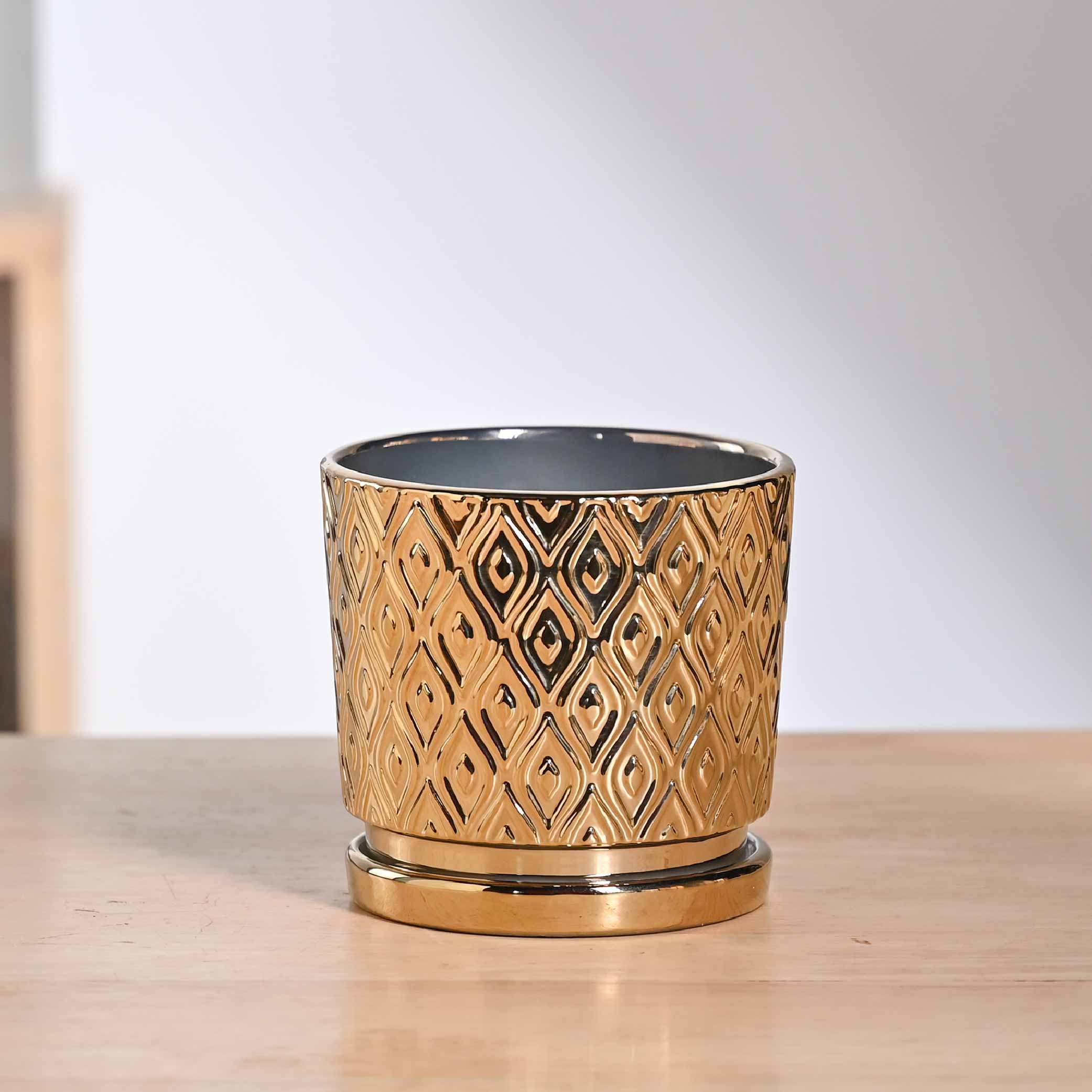 Peacock ceramic pot 5 inch - Image 10