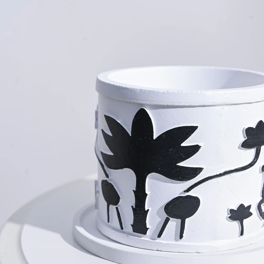 Pichwai Cement Pot - Image 2