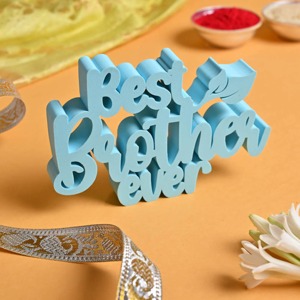 Rakhi Gift for Brother - Agalonema Red with Best Brother Momento and Brownie - Image 5