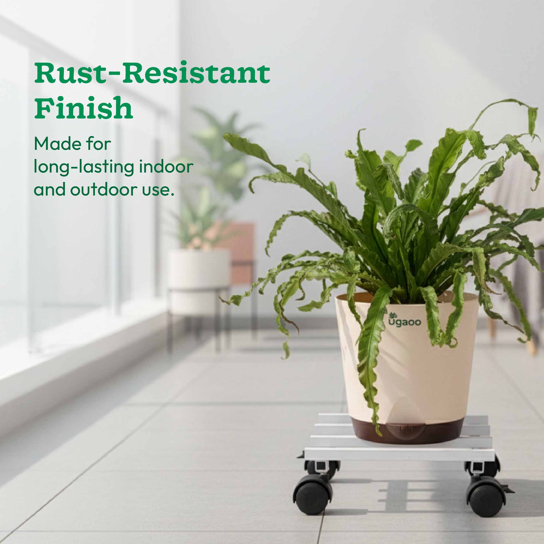 Rolling Plant Stand - White - Image 6