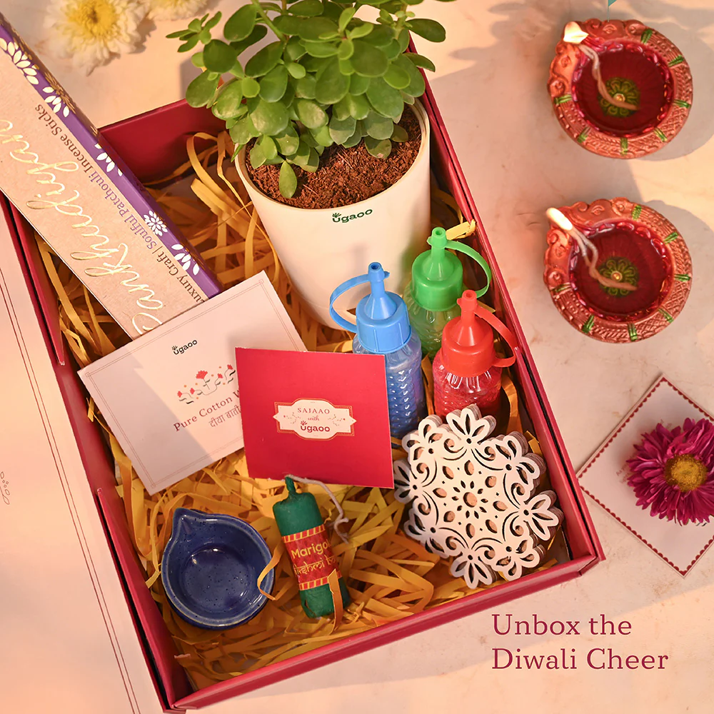 Spirit of Devotion- Diwali Gift Hamper with Jade Mini Plant - Image 3