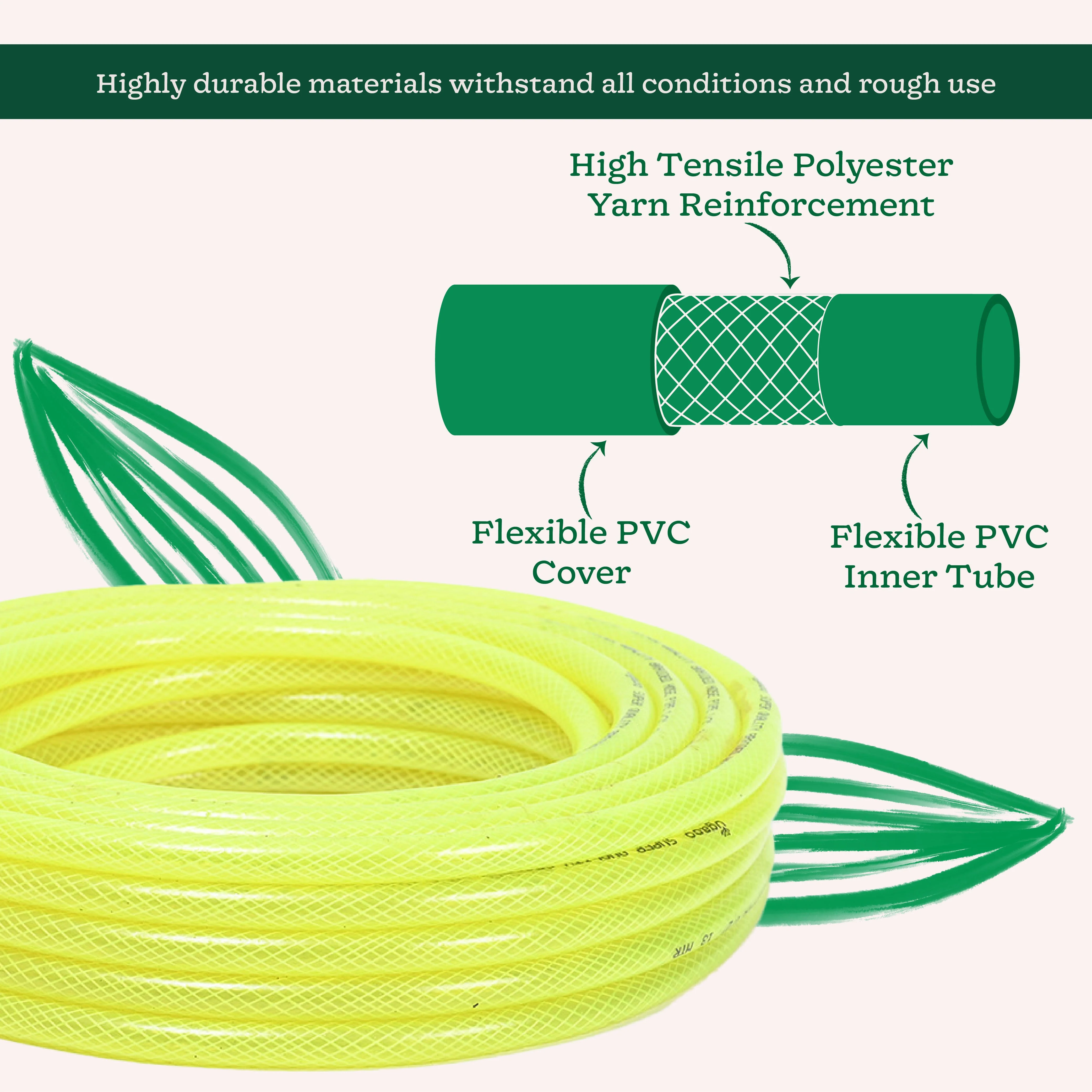 Super Braided Green Water Hose PVC Pipe - Image 6