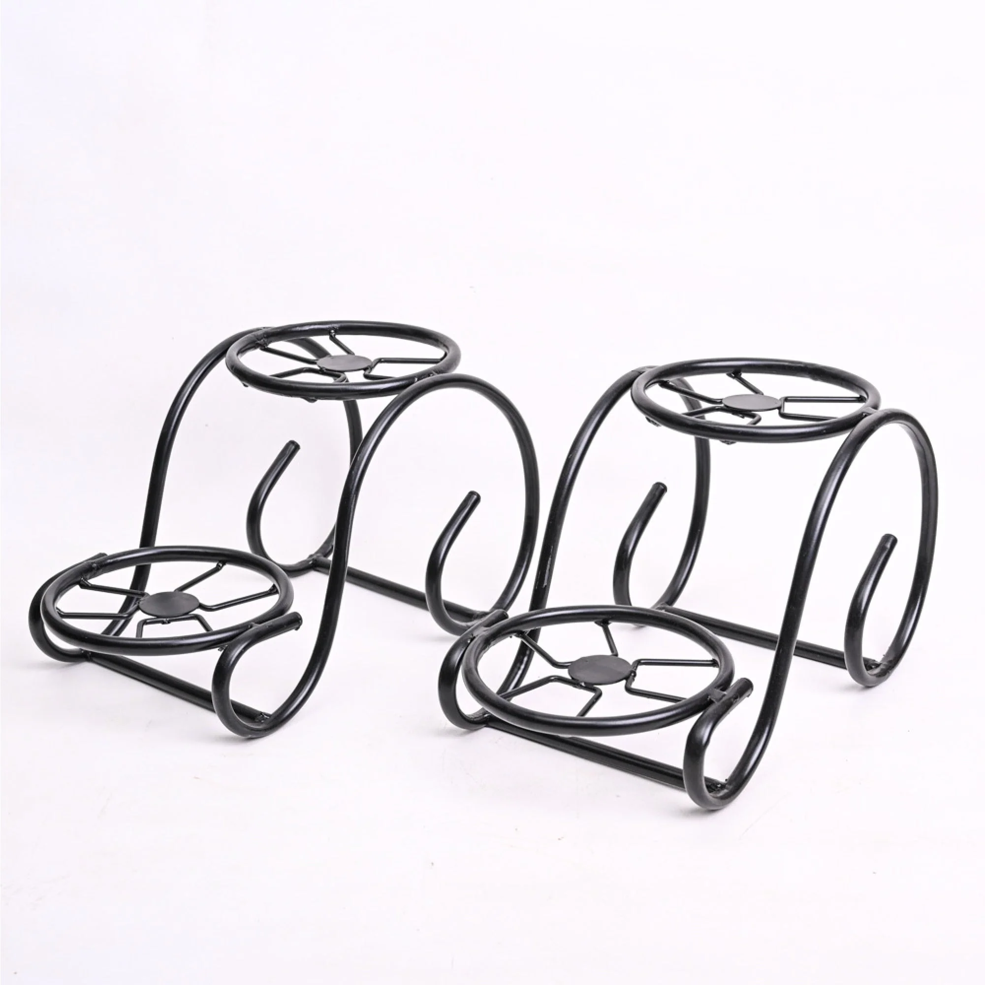 Swirl Decorative Plant stand- Set of 2- Black - Image 5