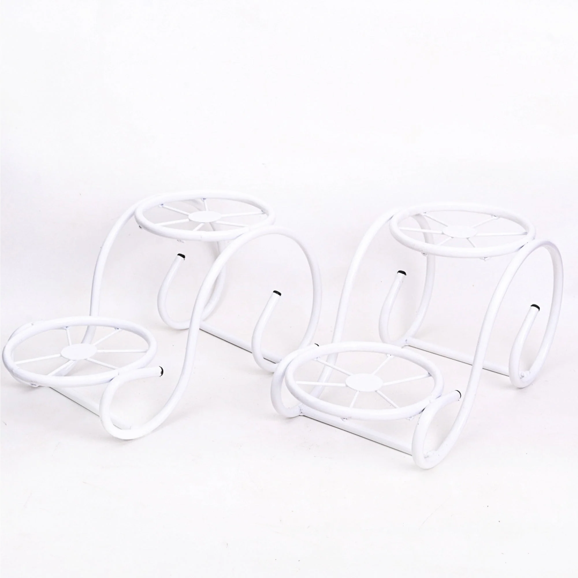 Swirl Decorative Plant stand- Set of 2- White - Image 5